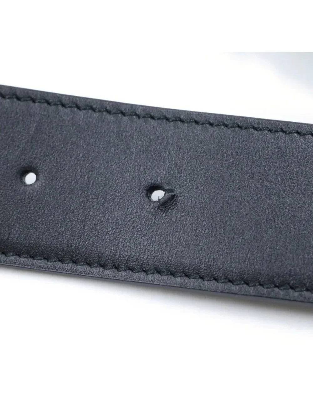 Miu Miu Logo Metal Buckle Leather Belt Calf Black